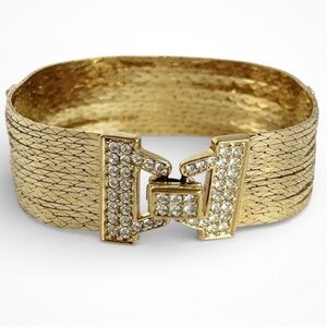 Vintage Nolan Miller Glamour Collection Star Luster Rhinestone Bracelet 7.5”